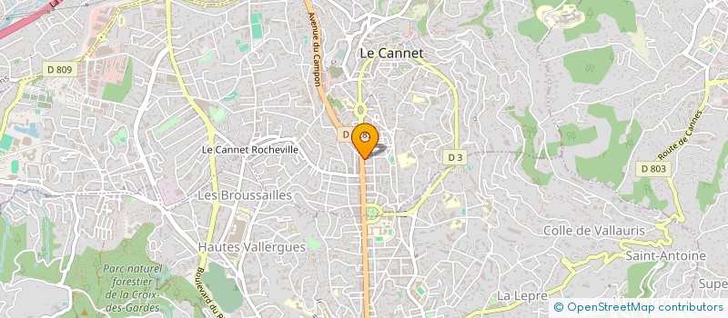 localisation de l'entreprise ART COIFF' à LE CANNET