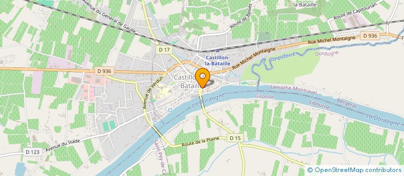 localisation de l'entreprise ART CULTURE LOISIRS ASSOCIATION ( ACLA)  CASTILLON-LA-BATAILLE