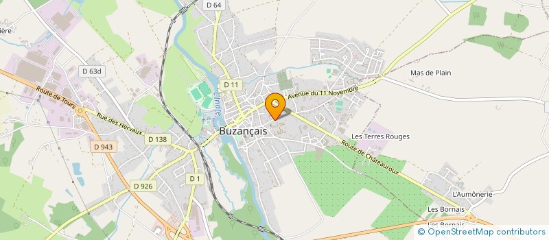localisation de l'entreprise ART DANSE ET LOISIRS à BUZANCAIS