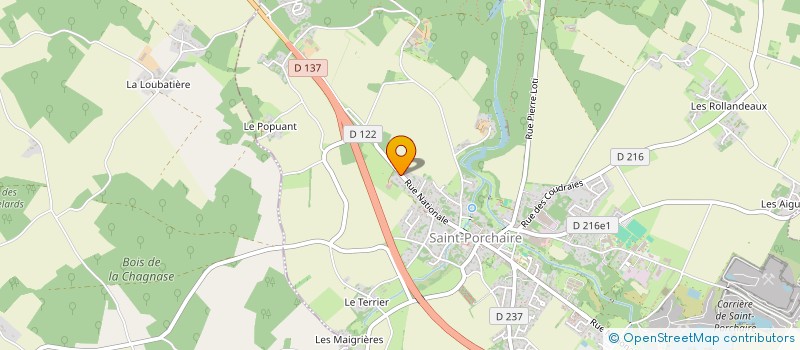 localisation de l'entreprise ART DECORATION D AUNIS ET SAINTONGE  SAINT-PORCHAIRE