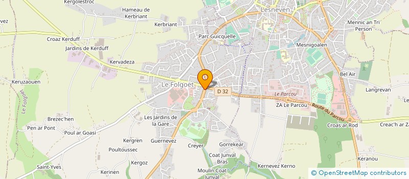 localisation de l'entreprise ART DENT  LE FOLGOET