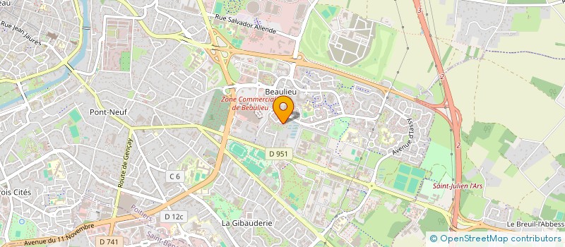 localisation de l'entreprise ART ET COMMUNICATION à POITIERS