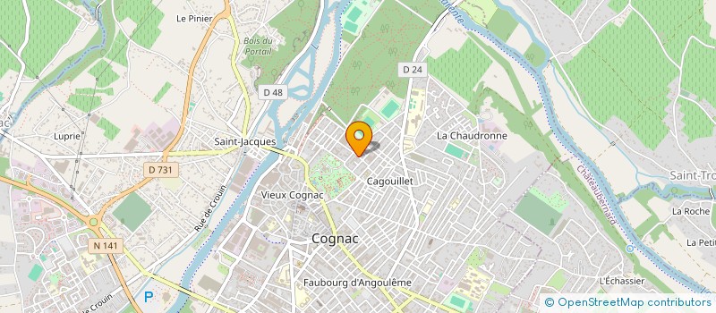 localisation de l'entreprise ART ET DANSE à COGNAC