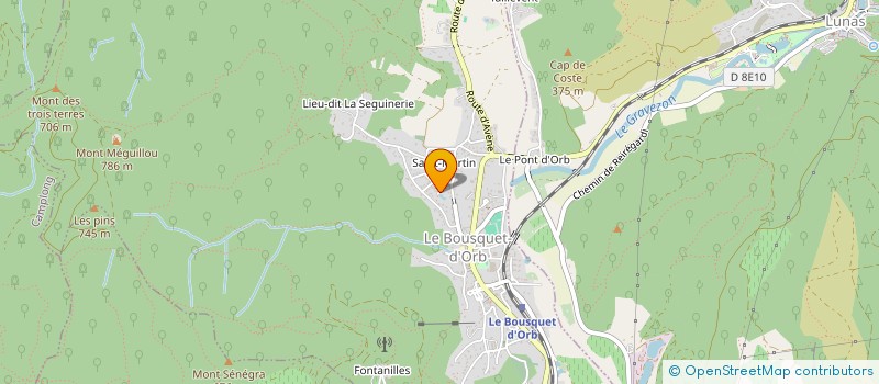 localisation de l'entreprise ART, LOISIRS CREATIFS DU BOUSQUET D'ORB  LE BOUSQUET-D'ORB