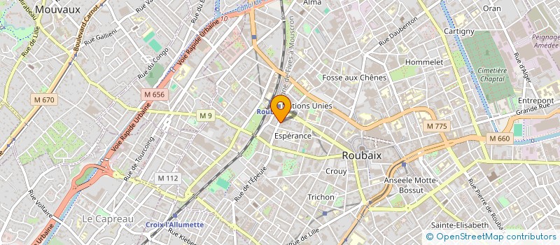 localisation de l'entreprise ART POINT M à ROUBAIX