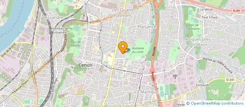 localisation de l'entreprise ART THERAPIE ET FORME RESEDART  CENON