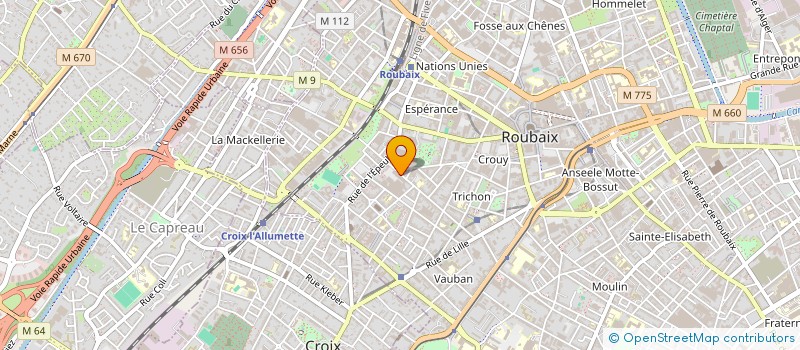 localisation de l'entreprise ARTA LUMINAIRES à ROUBAIX