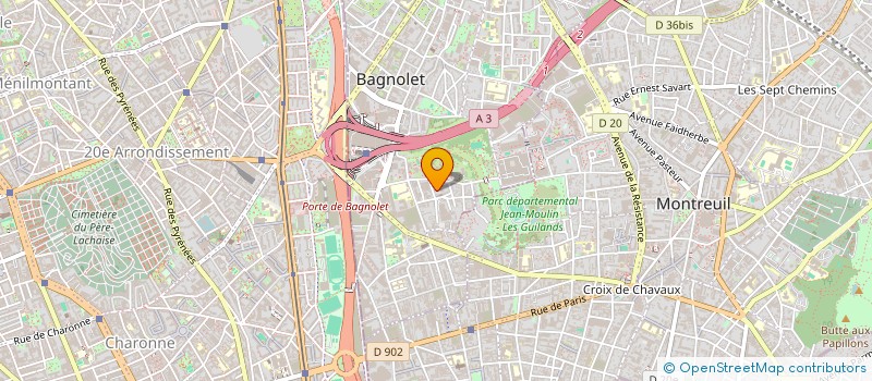 localisation de l'entreprise ARTAME à BAGNOLET