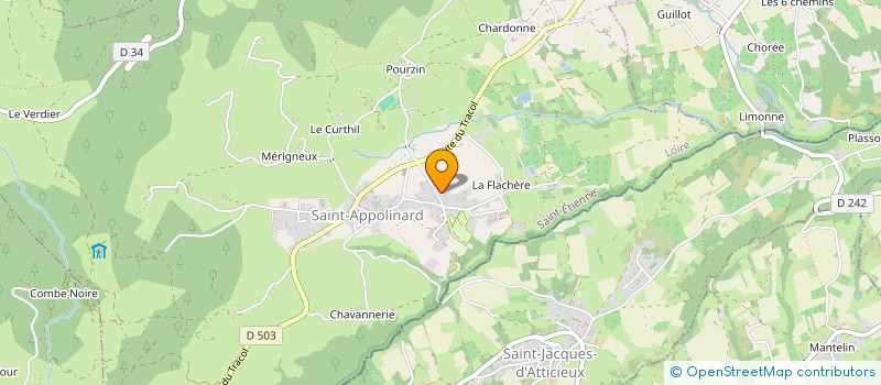localisation de l'entreprise ARTELI 42 à SAINT-APPOLINARD