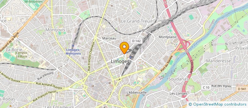 localisation de l'entreprise ARTEMETISSE (METISSAGE DES ARTS) à LIMOGES