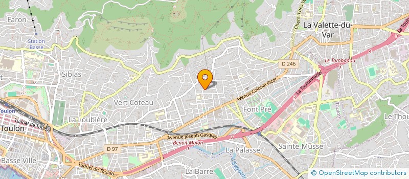 localisation de l'entreprise ARTENCOM à TOULON
