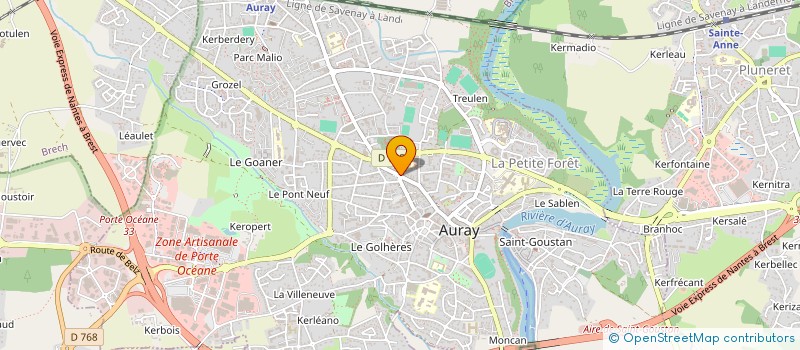 localisation de l'entreprise ARTHUS OPTIQUE à AURAY