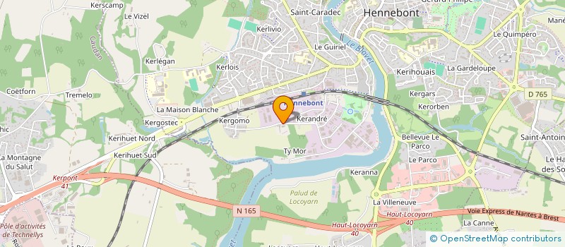 localisation de l'entreprise ARTI'BREIZH COUVERTURE à HENNEBONT