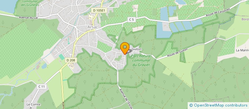localisation de l'entreprise ARTI'VERT SERVICES à ARSAC