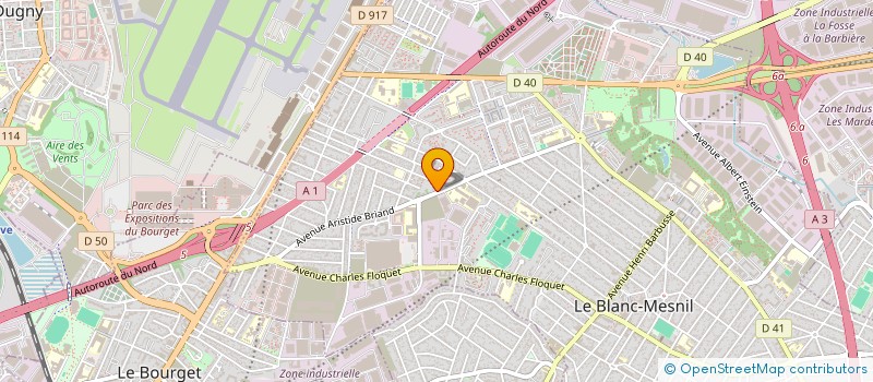 localisation de l'entreprise ARTIFEX à LE BLANC-MESNIL