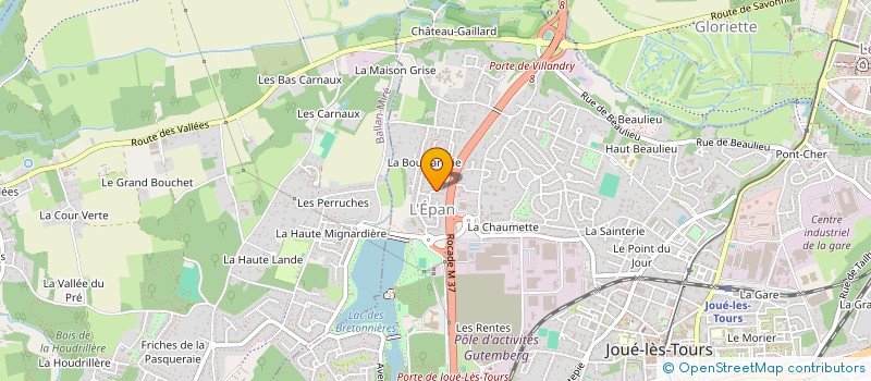 localisation de l'entreprise ARTIFICES à JOUE-LES-TOURS