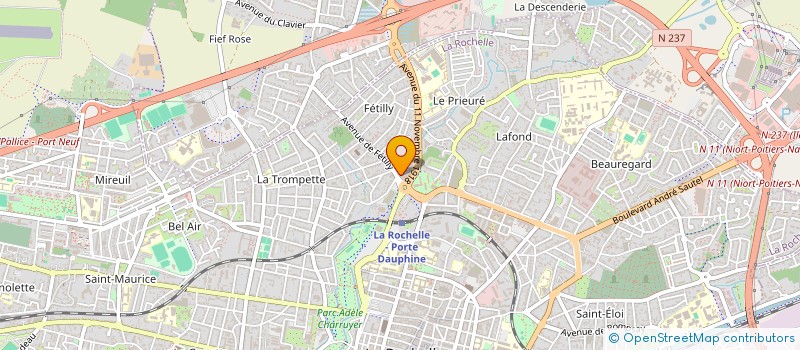 localisation de l'entreprise ARTINGBAT (MAITRISE D'OEUVRE BATIMENT)  LA ROCHELLE