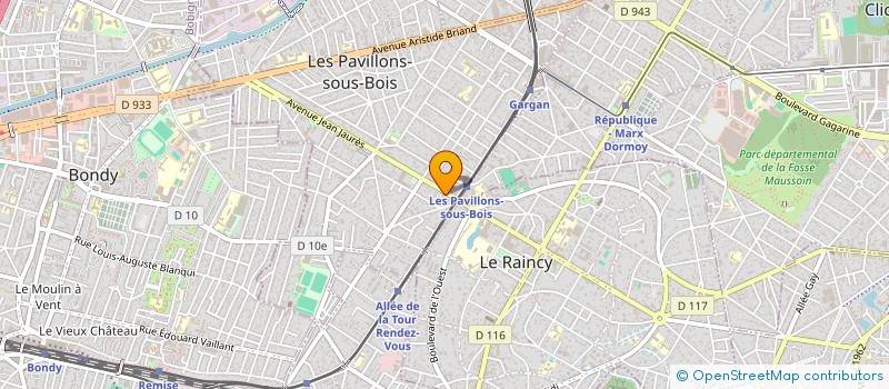localisation de l'entreprise ARTISAN TRAVAIL DU BATIMENT à LES PAVILLONS-SOUS-BOIS