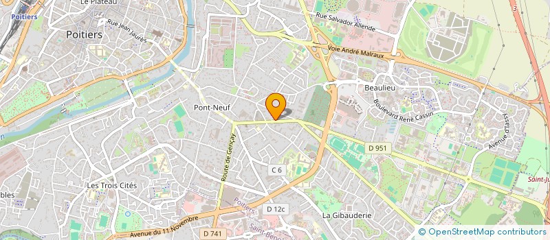 localisation de l'entreprise ARTISANS BOUCHERS CHARCUTIERS DE LA VIENNE à POITIERS