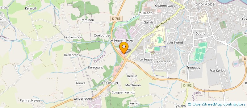 localisation de l'entreprise ARTISANS DE L'ODET  PONT-L'ABBE