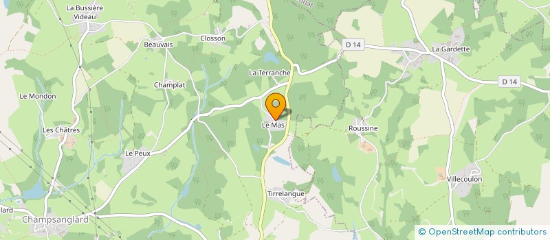 localisation de l'entreprise ARTISANS DU BATIMENT DES 3 LACS à CHAMPSANGLARD