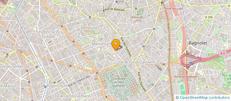 localisation de l'entreprise ARTISTES DE MENILMONTANT  PARIS