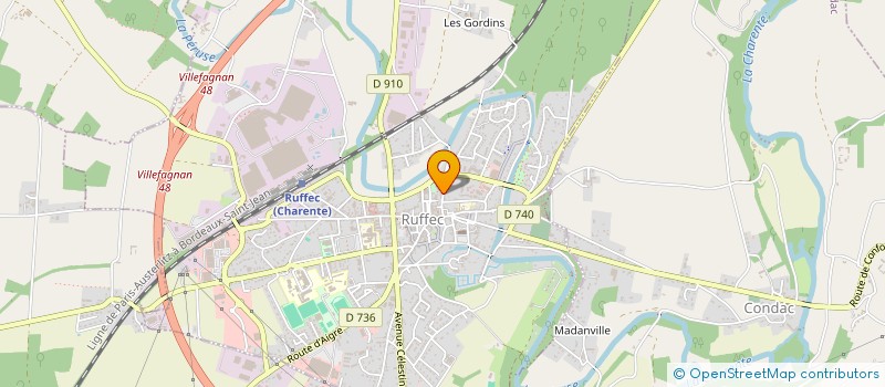 localisation de l'entreprise ARTISTES ET CIE à RUFFEC