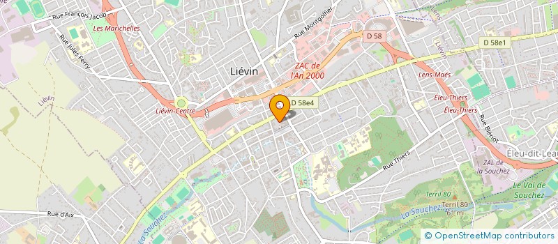localisation de l'entreprise ARTOIS COUVERTURE ZINGUERIE à LIEVIN