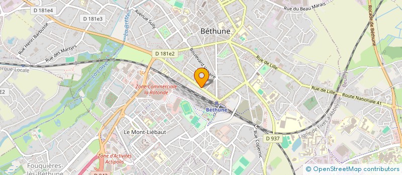 localisation de l'entreprise ARTOIS INSERTION MOBILITE EMPLOI à BETHUNE