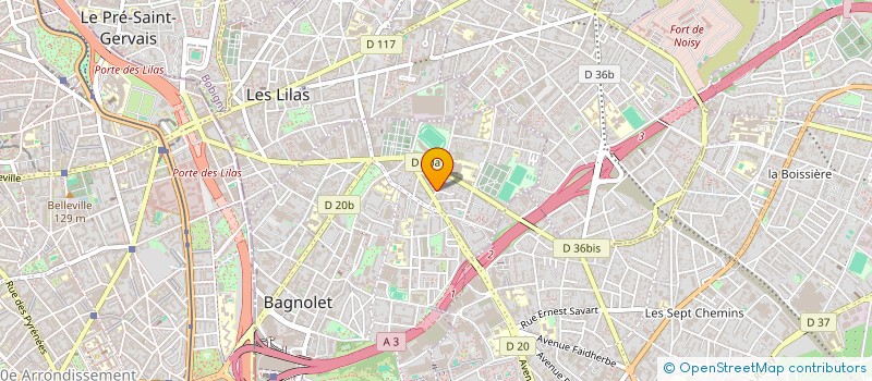 localisation de l'entreprise ARTS APPLICATIONS TECHNIQUES ET PROTECTIONS DES SURFACES à BAGNOLET