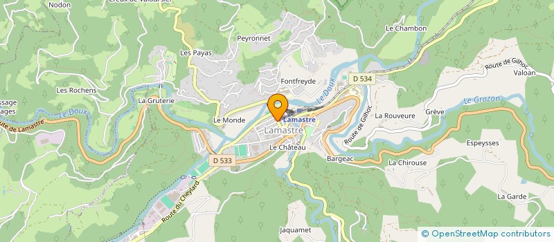 localisation de l'entreprise ARTS BLEU CIEL - ATELIER ARTISTIQUE DU DOUX à LAMASTRE