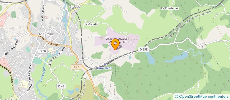 localisation de l'entreprise ARTS & CERAMIQUES DUCROT à MEYMAC