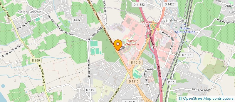 localisation de l'entreprise ARTS ET TECHNIQUES - ARTEC  SAINT-ANDRE-DE-CUBZAC