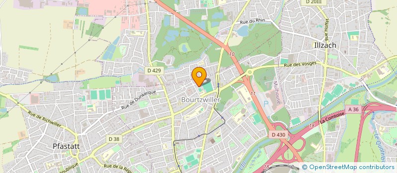 localisation de l'entreprise ARTS MARTIAUX DE BOURTZWILLER 1912  MULHOUSE