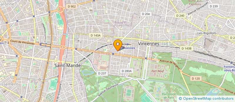 localisation de l'entreprise ARTS MARTIAUX TRADIT YANG'S MARTIAL ARTS à VINCENNES