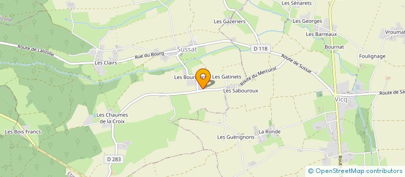 localisation de l'entreprise ARTYELEC à SUSSAT