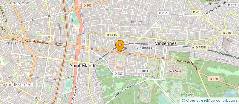localisation de l'entreprise ARVA-LIFT à VINCENNES