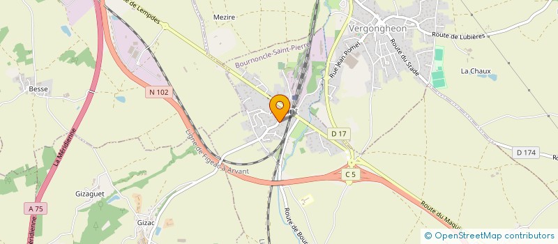 localisation de l'entreprise ARVANT ATELIER CHANTIER D'INSERTION  BOURNONCLE-SAINT-PIERRE