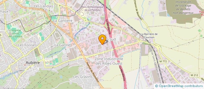 localisation de l'entreprise ARVERNOISE D'INFRASTRUCTURES  AUBIERE