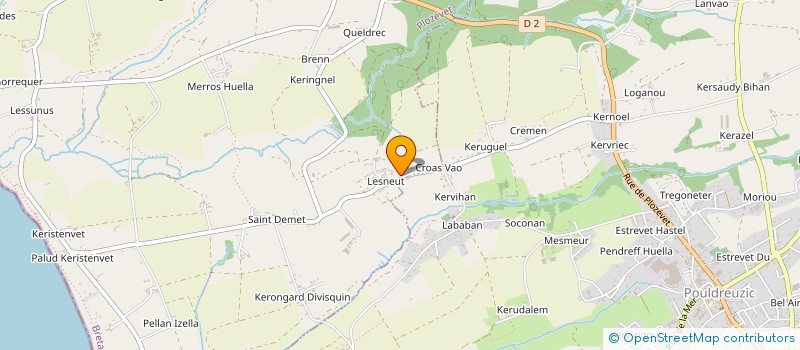 localisation de l'entreprise ARVOREK à PLOZEVET