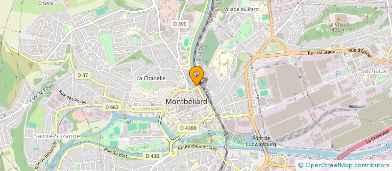localisation de l'entreprise AS 25 à MONTBELIARD