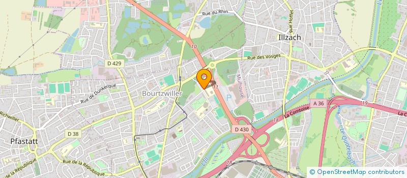 localisation de l'entreprise AS DU COLLEGE DE BOURTZWILLER  MULHOUSE