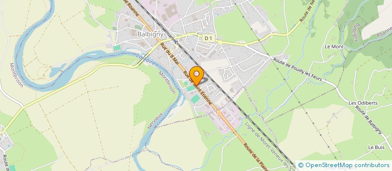 localisation de l'entreprise AS FOREZ ROANNAIS  BALBIGNY