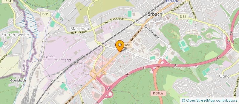 localisation de l'entreprise AS PNEUS  FORBACH