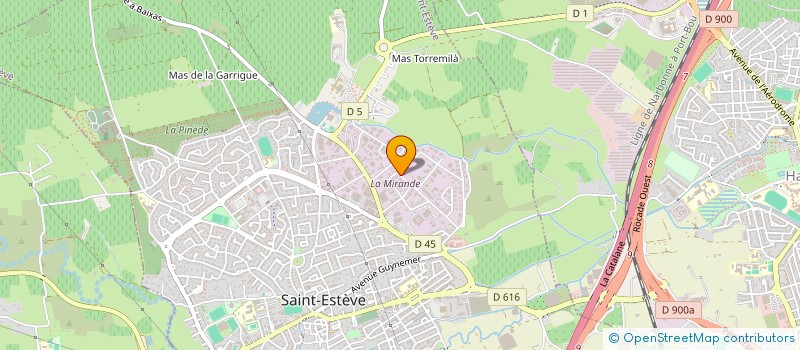 localisation de l'entreprise AS SERVICE.  SAINT-ESTEVE