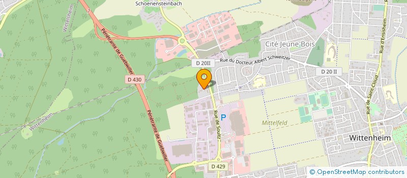 localisation de l'entreprise AS SPORTIVE WITTENHEIM STAND DE TIR GUTH  WITTENHEIM