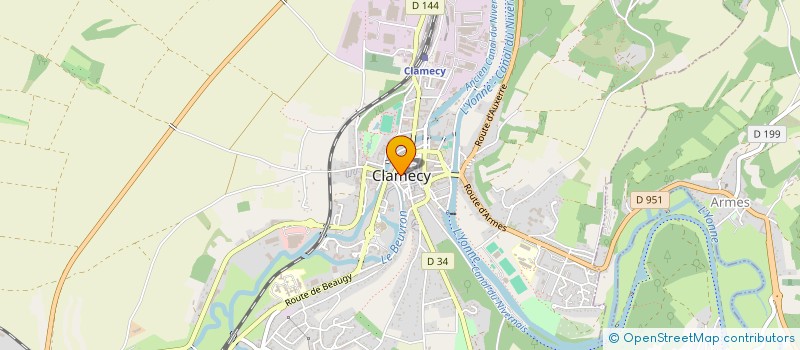 localisation de l'entreprise ASC SECTION RUGBY à CLAMECY