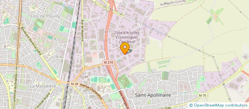 localisation de l'entreprise ASCOP COOPERATIVE ASCENSEURS & AUTOMATISMES à SAINT-APOLLINAIRE
