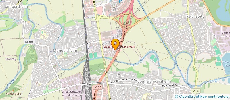 localisation de l'entreprise ASE  MUNDOLSHEIM