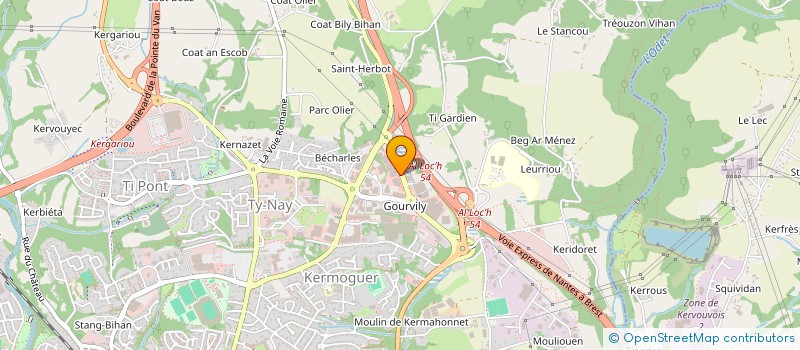 localisation de l'entreprise ASG - AGROALIMENTAIRE SAUVAGET GROUPE  QUIMPER